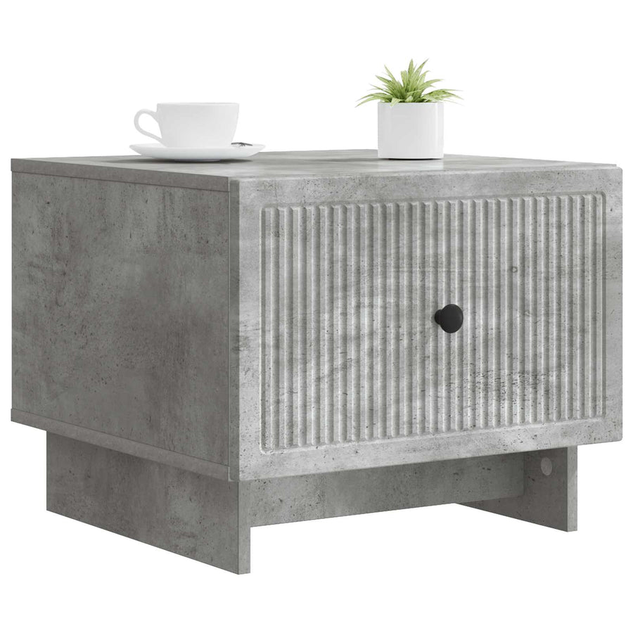 Salontafel met lade Betongrijs 49 x 50 x 40 cm Bewerkt hout