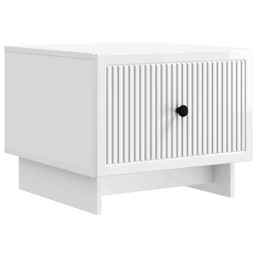 Salontafel met lade Hoogglans Wit 49 x 50 x 40 cm Bewerkt hout