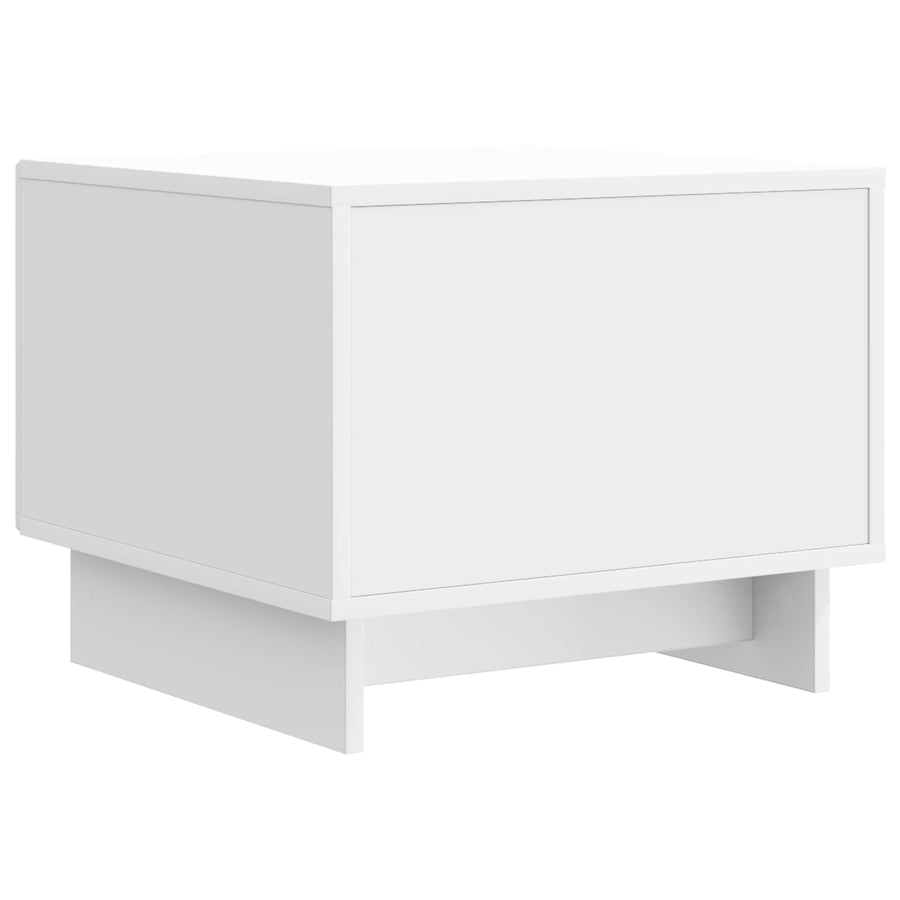 Salontafel met lade Hoogglans Wit 49 x 50 x 40 cm Bewerkt hout