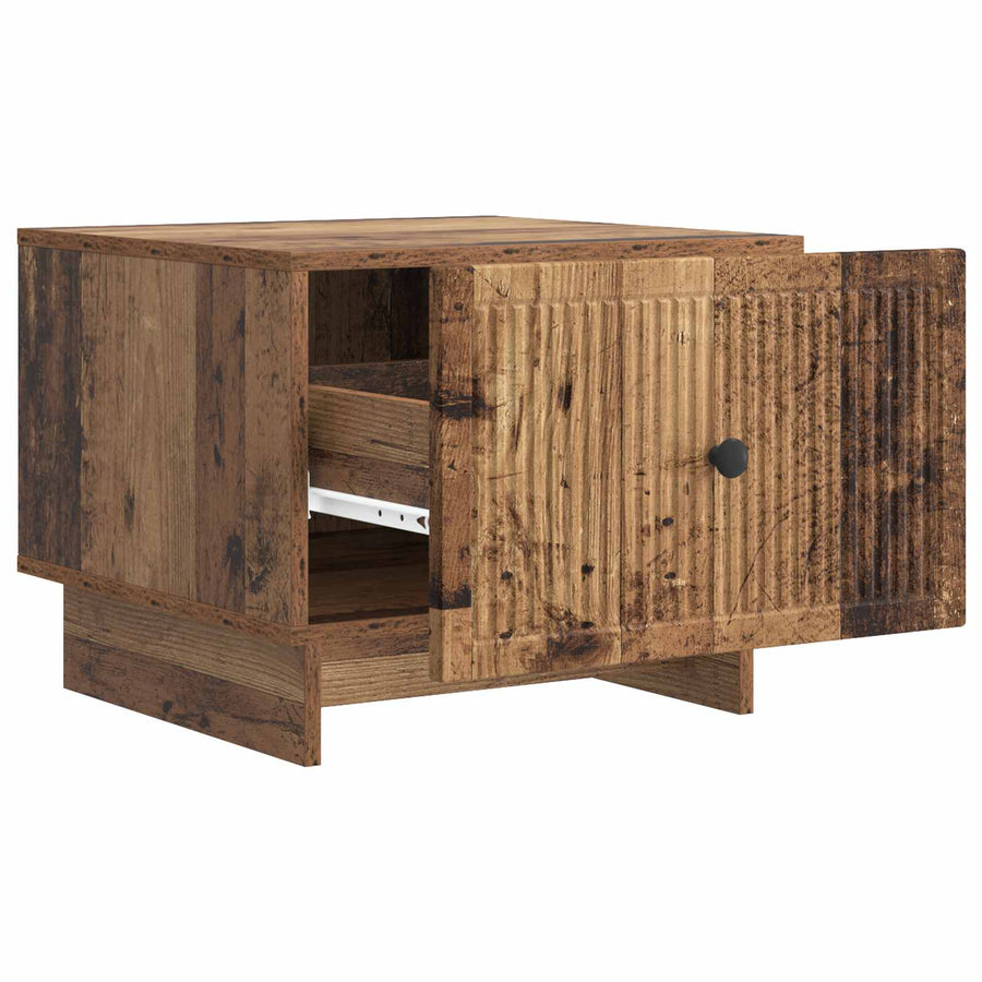 Salontafel met lade Oud hout 49 x 50 x 40 cm Bewerkt hout
