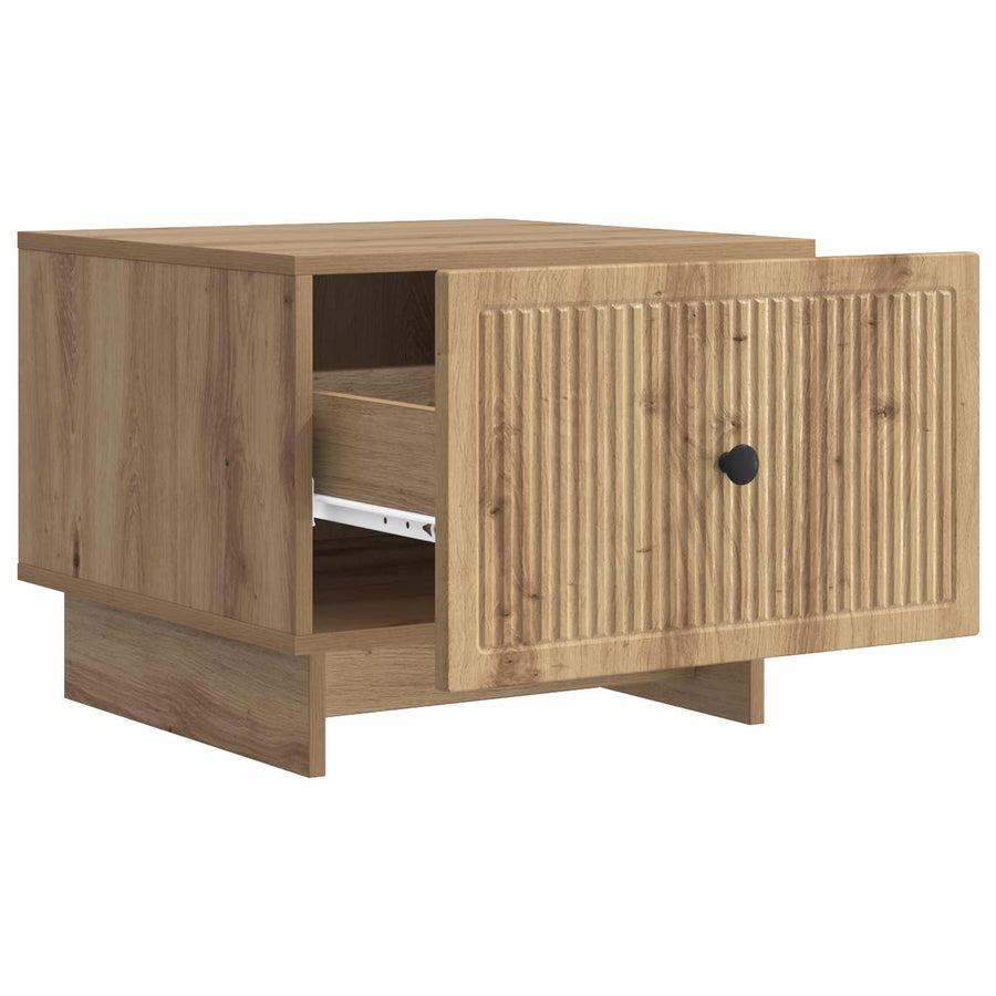 Salontafel Artisanaal eiken 49 x 50 x 40 cm Bewerkt hout