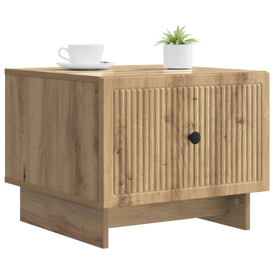 Salontafel Artisanaal eiken 49 x 50 x 40 cm Bewerkt hout