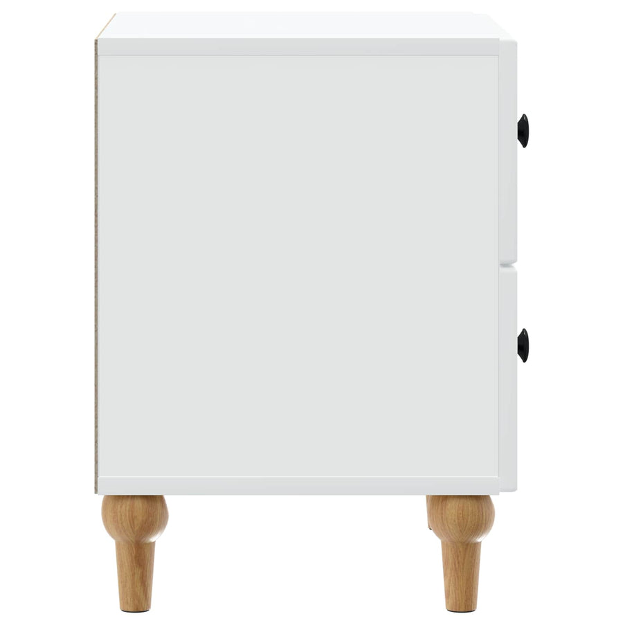Nachtkastje met lade Wit 43 x 34,5 x 48 cm Bewerkt hout