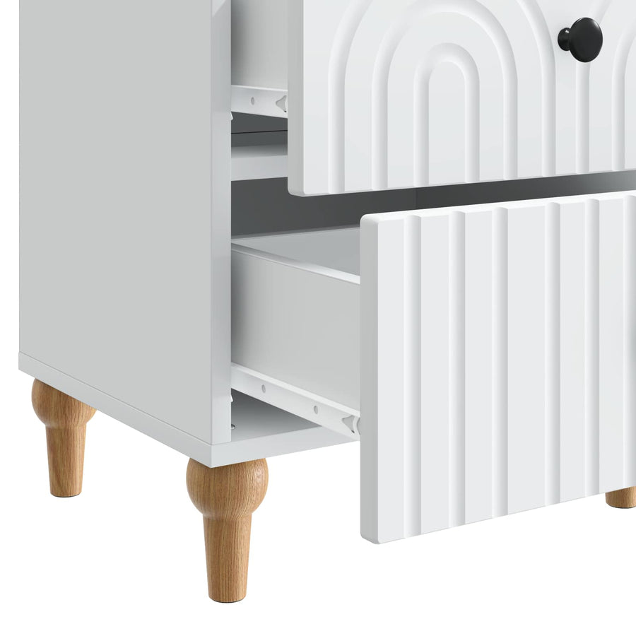 Nachtkastje met lade 2 pcs Wit 43 x 34,5 x 48 cm Bewerkt hout