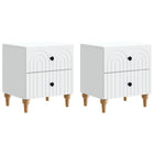 Nachtkastje 2 stuks wit 43x34.5x48 cm bewerkt hout