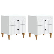 Nachtkastje 2 stuks wit 43x34.5x48 cm bewerkt hout