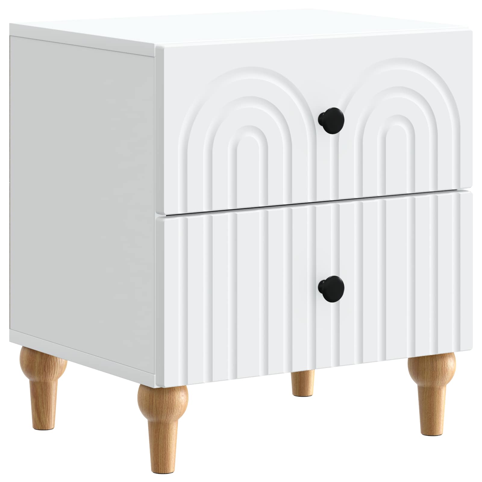 Nachtkastje met lade 2 pcs Wit 43 x 34,5 x 48 cm Bewerkt hout