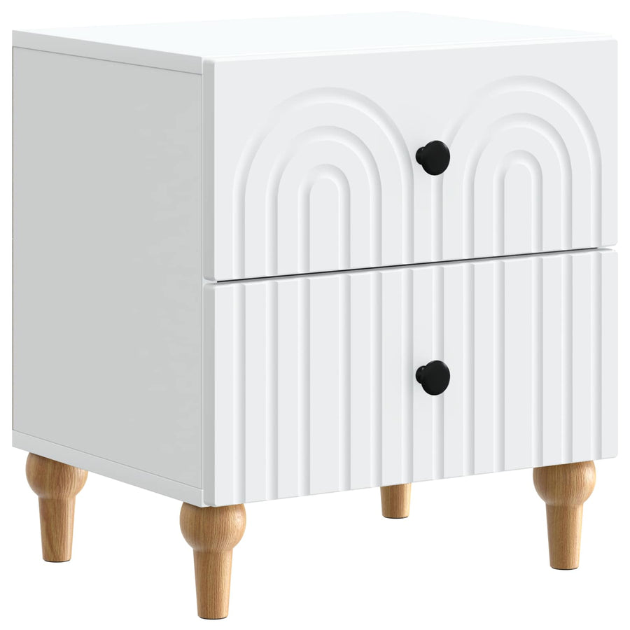 Nachtkastje met lade 2 pcs Wit 43 x 34,5 x 48 cm Bewerkt hout