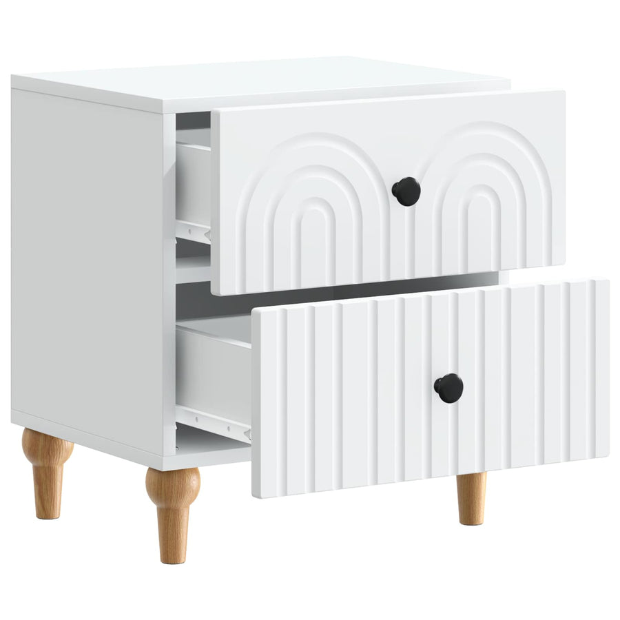 Nachtkastje met lade 2 pcs Wit 43 x 34,5 x 48 cm Bewerkt hout