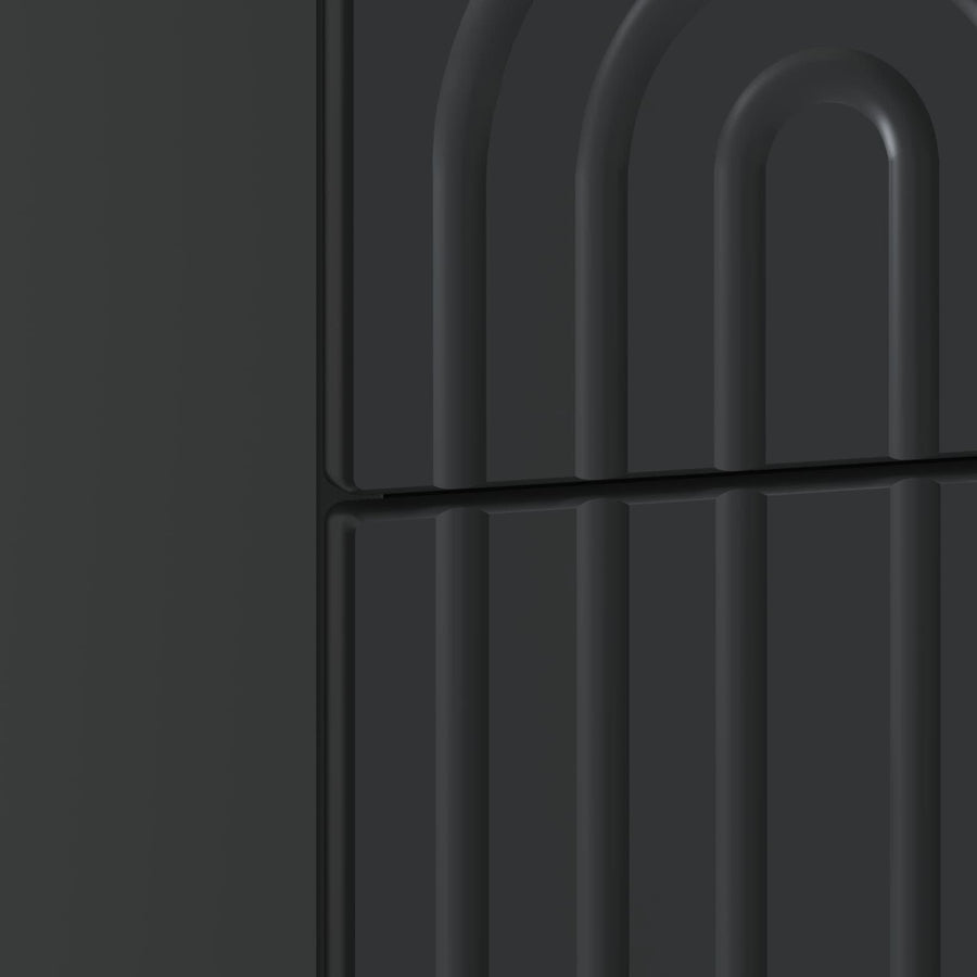 Nachtkastje met lade 2 pcs Zwart 43 x 34,5 x 48 cm Bewerkt hout