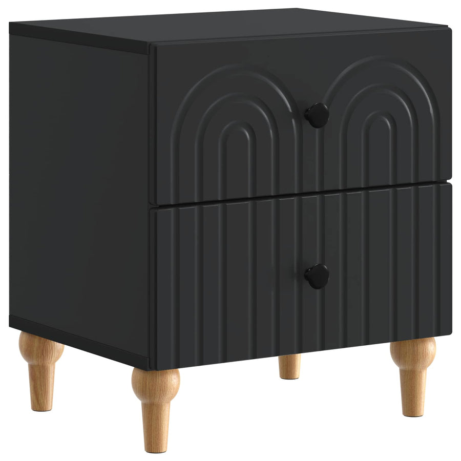 Nachtkastje met lade 2 pcs Zwart 43 x 34,5 x 48 cm Bewerkt hout