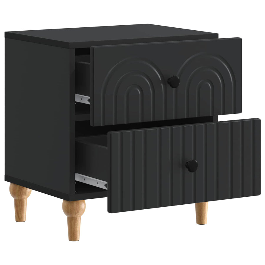 Nachtkastje met lade 2 pcs Zwart 43 x 34,5 x 48 cm Bewerkt hout