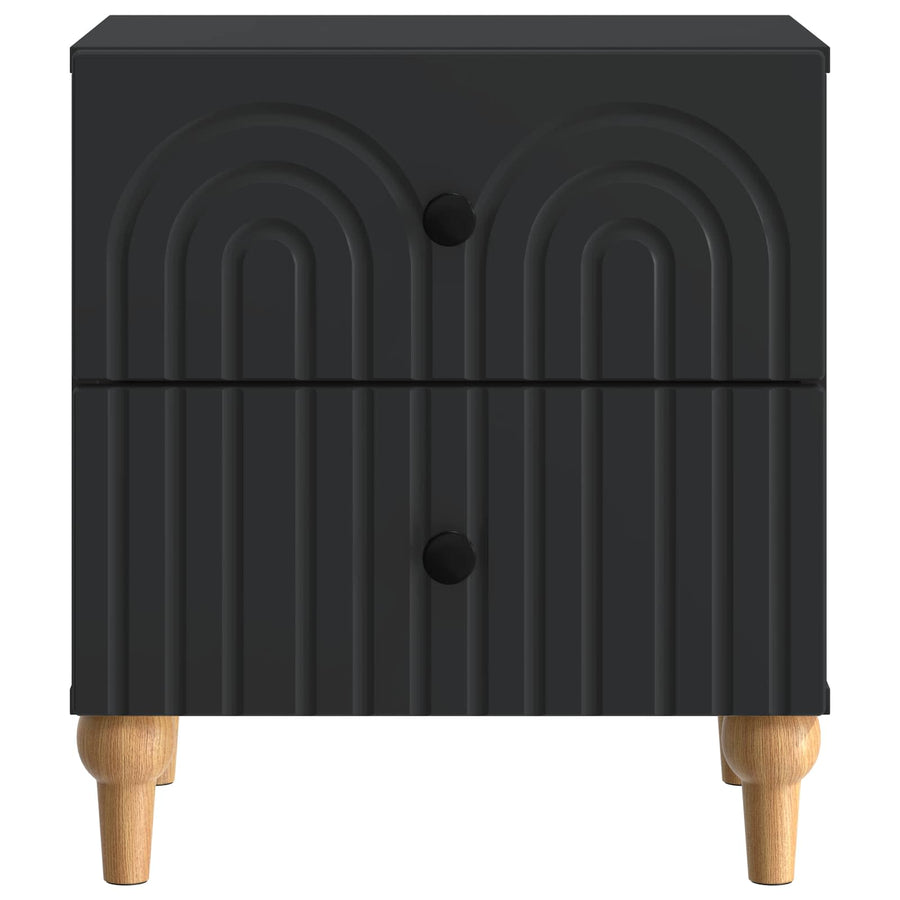 Nachtkastje met lade 2 pcs Zwart 43 x 34,5 x 48 cm Bewerkt hout
