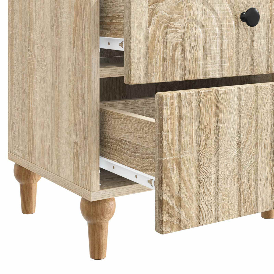 Nachtkastje Sonoma Eiken 43 x 34,5 x 48 cm Bewerkt hout