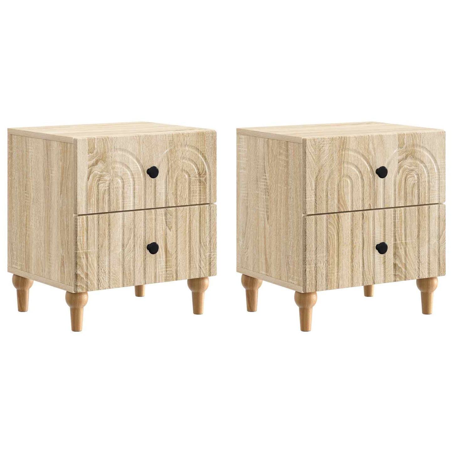 Nachtkastje 2 pcs Sonoma Eiken 43 x 34,5 x 48 cm Bewerkt hout