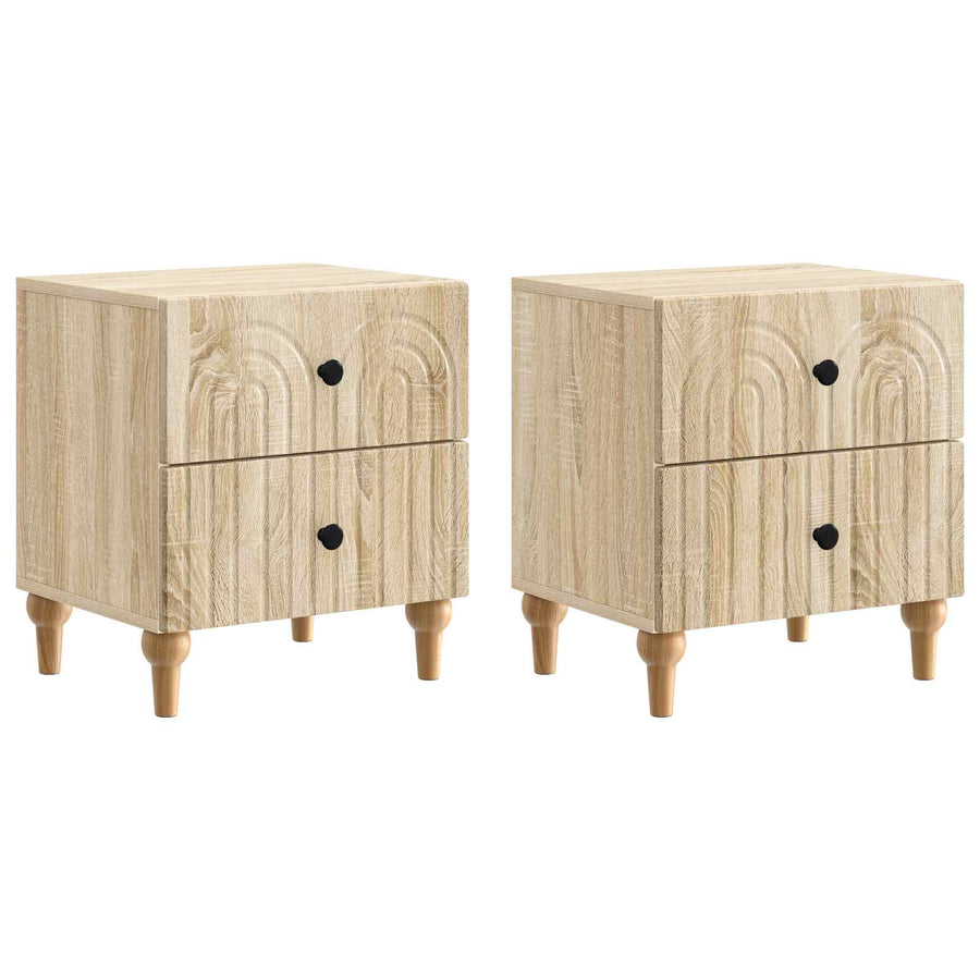 Nachtkastje 2 pcs Sonoma Eiken 43 x 34,5 x 48 cm Bewerkt hout