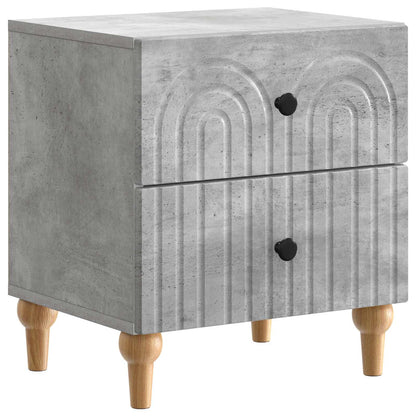 Nachtkastje met lade Betongrijs 43 x 34,5 x 48 cm Bewerkt hout