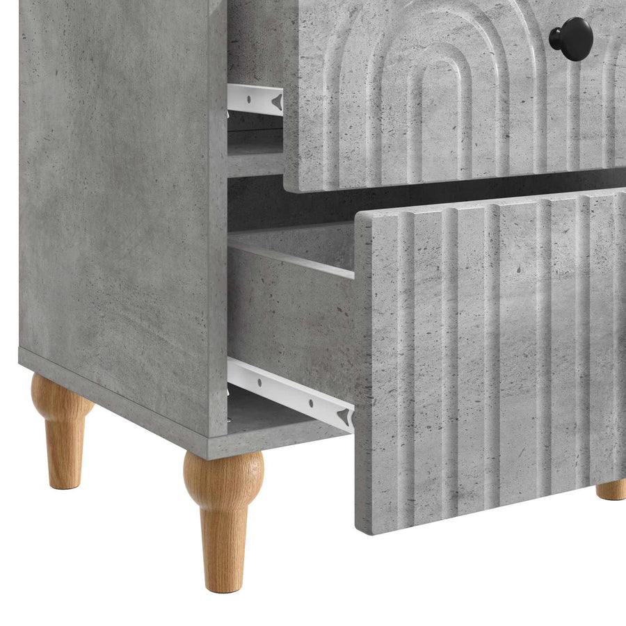 Nachtkastje 2 pcs Betongrijs 43 x 34,5 x 48 cm Bewerkt hout