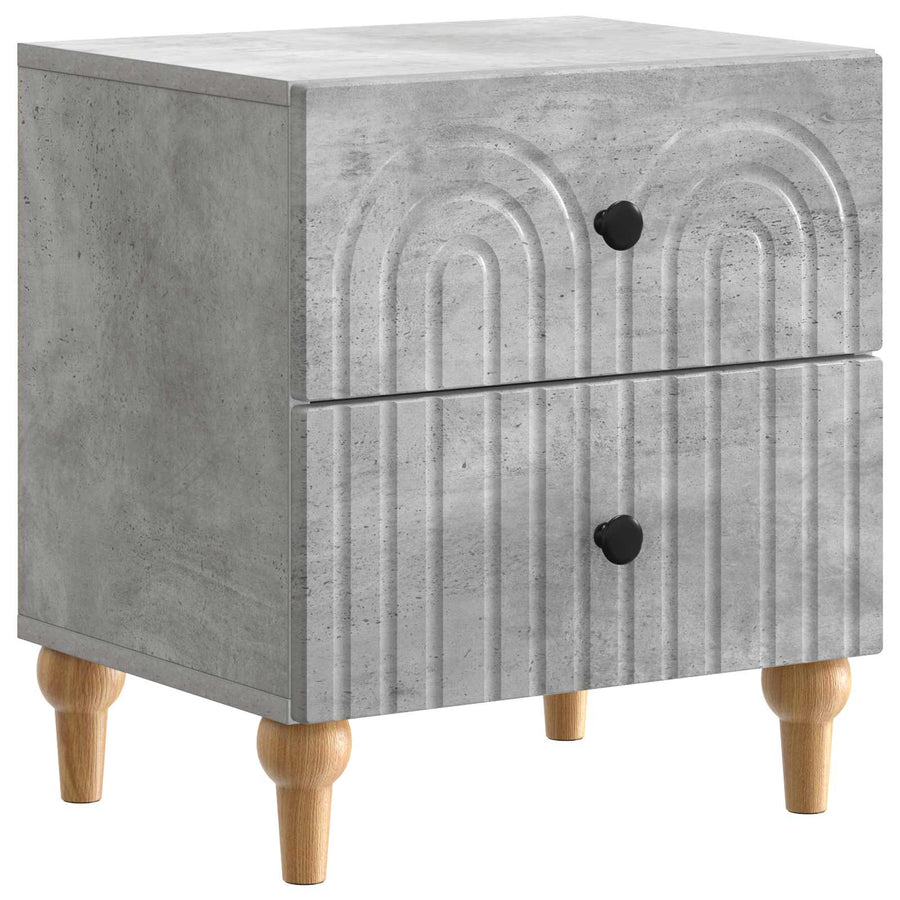 Nachtkastje 2 pcs Betongrijs 43 x 34,5 x 48 cm Bewerkt hout