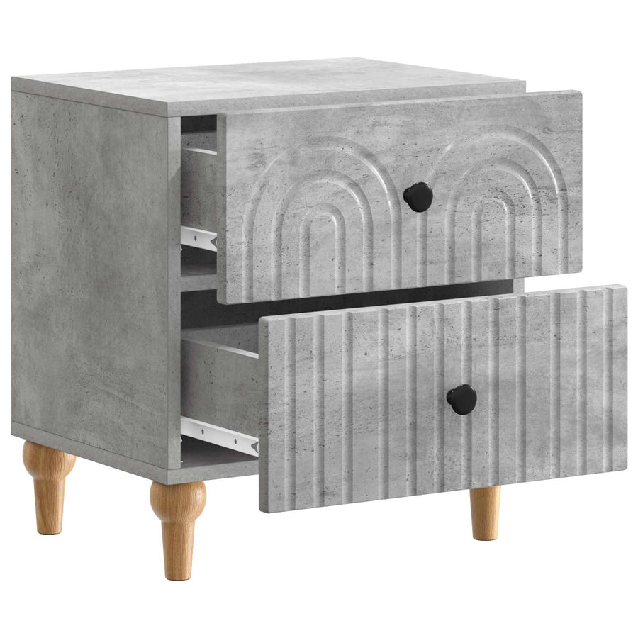Nachtkastje 2 pcs Betongrijs 43 x 34,5 x 48 cm Bewerkt hout