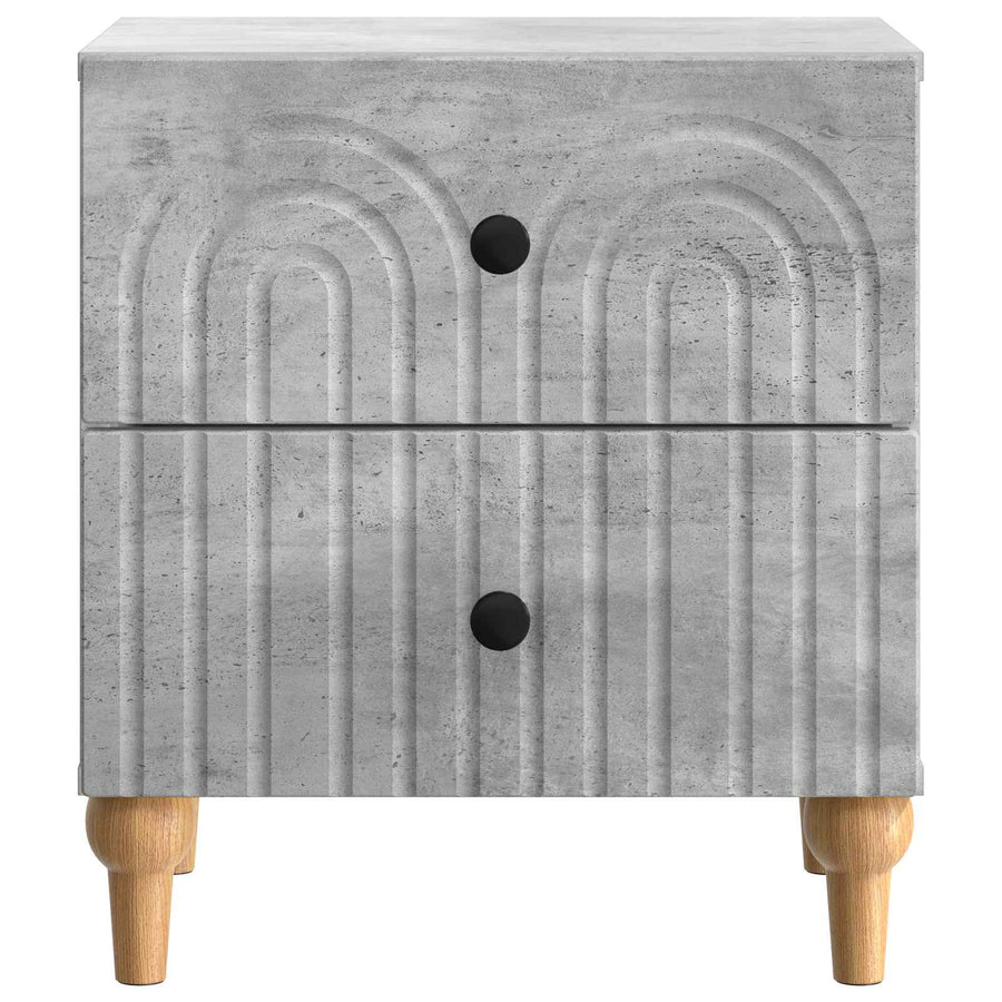 Nachtkastje 2 pcs Betongrijs 43 x 34,5 x 48 cm Bewerkt hout
