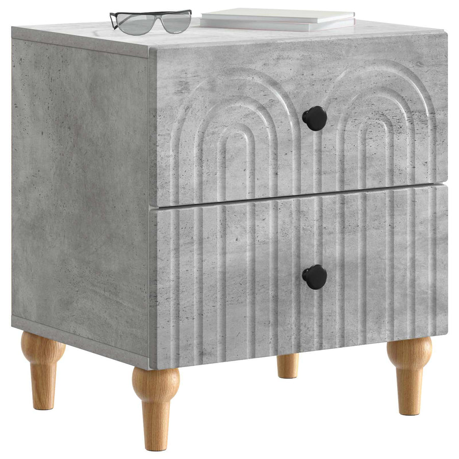 Nachtkastje 2 pcs Betongrijs 43 x 34,5 x 48 cm Bewerkt hout