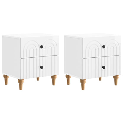 Nachtkastje 2 pcs Hoogglans Wit 43 x 34,5 x 48 cm Bewerkt hout