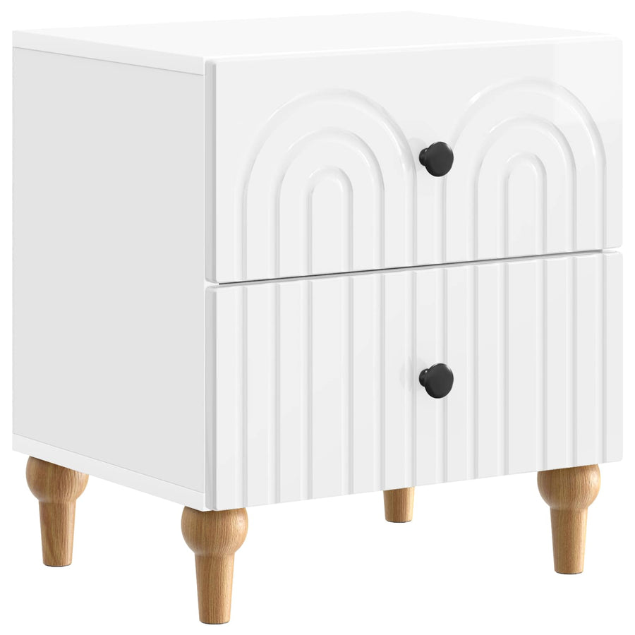 Nachtkastje 2 pcs Hoogglans Wit 43 x 34,5 x 48 cm Bewerkt hout