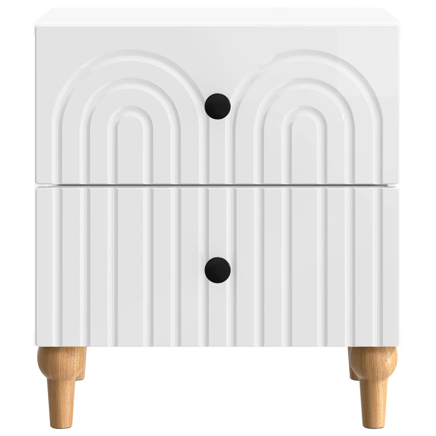 Nachtkastje 2 pcs Hoogglans Wit 43 x 34,5 x 48 cm Bewerkt hout