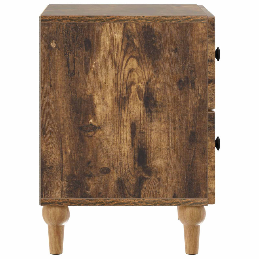 Nachtkastje 2 pcs Gerookt eiken 43 x 34,5 x 48 cm Bewerkt hout