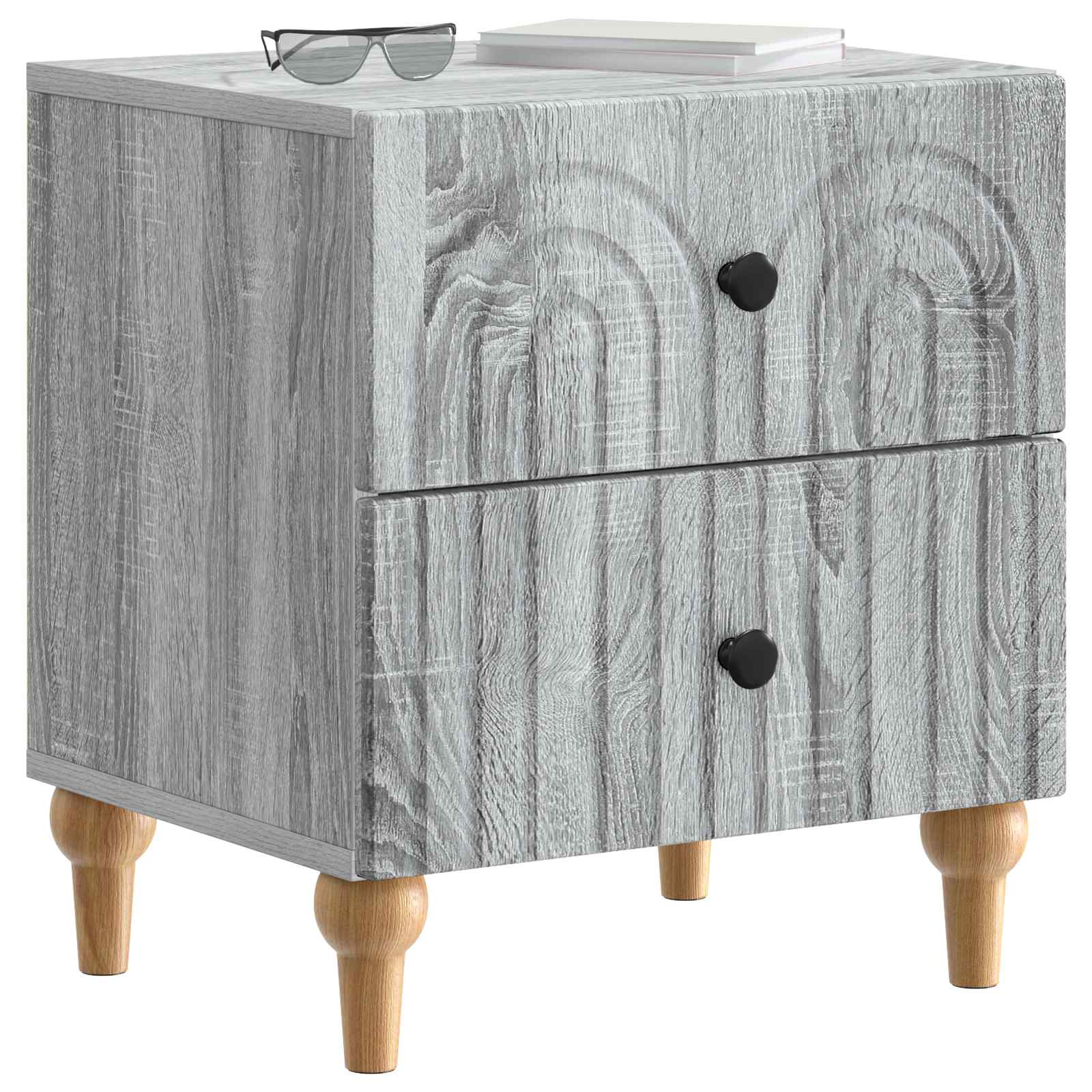 Nachtkastje Grijs sonoma 43 x 34,5 x 48 cm Bewerkt hout