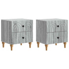 Nachtkastje 2 stuks grijs sonoma 43x34,5x48 cm