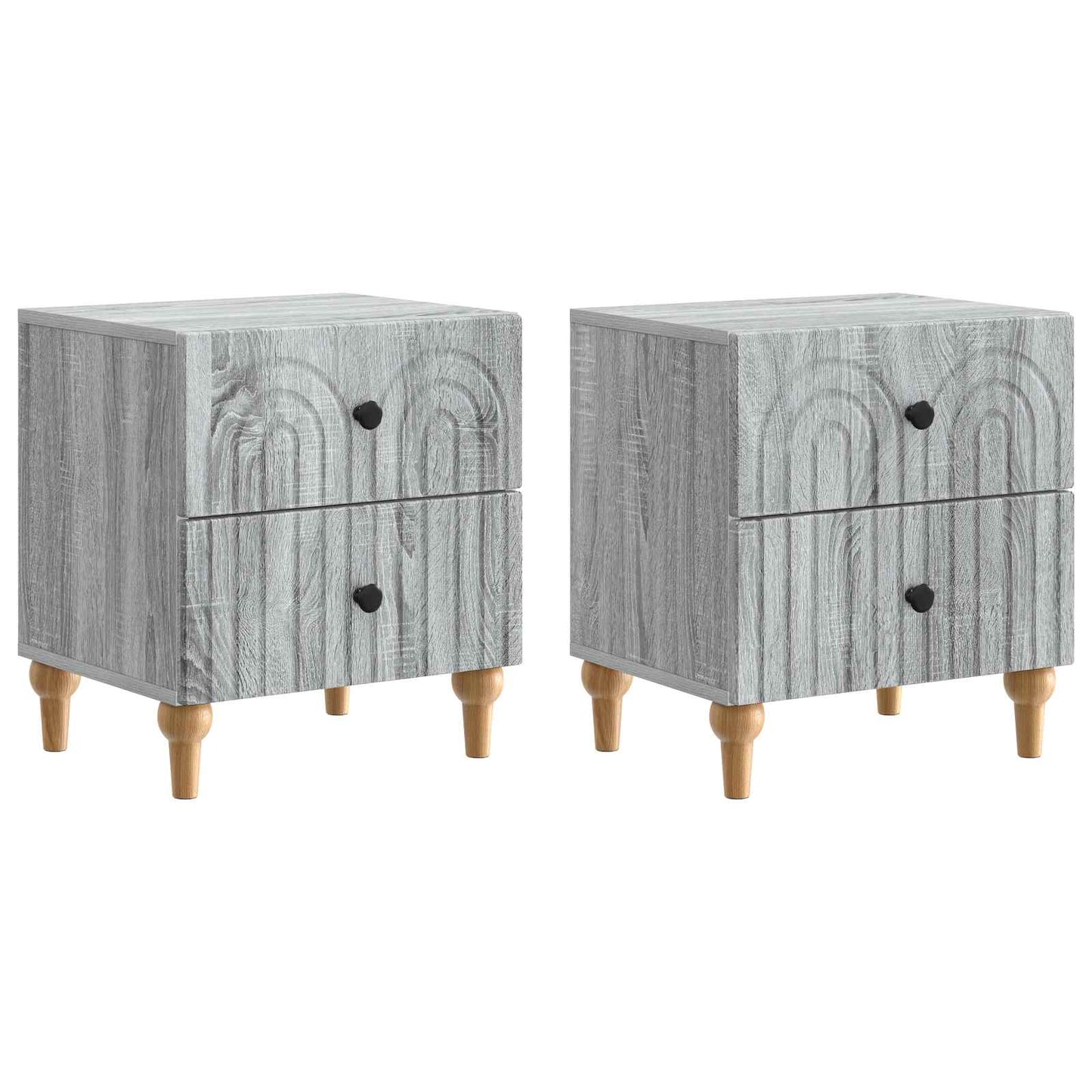 Nachtkastje 2 pcs Grijs sonoma 43 x 34,5 x 48 cm Bewerkt hout