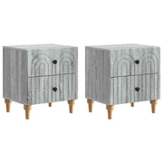 Nachtkastje 2 stuks grijs sonoma 43x34,5x48 cm