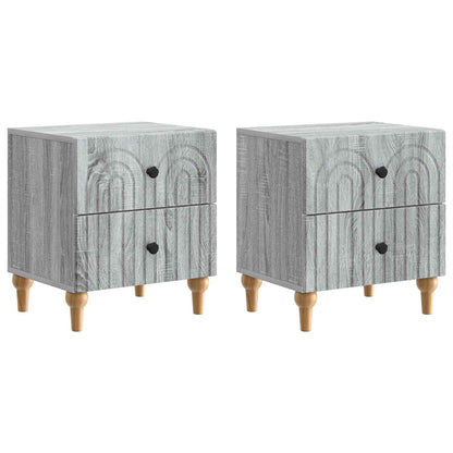 Nachtkastje 2 pcs Grijs sonoma 43 x 34,5 x 48 cm Bewerkt hout