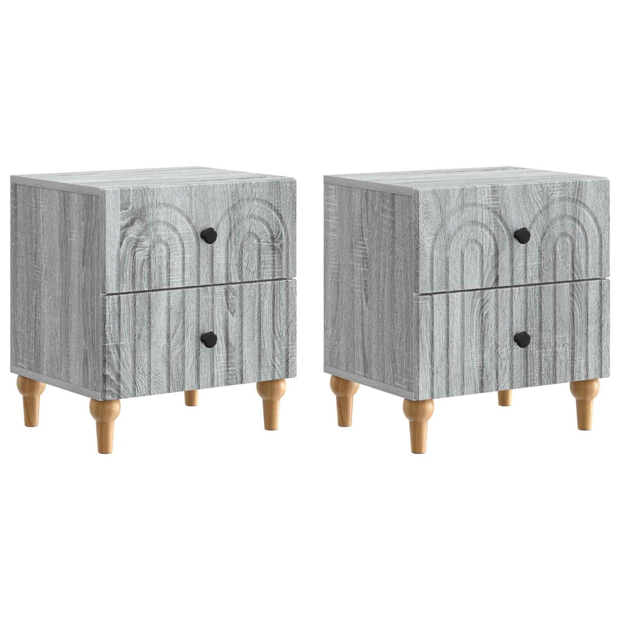 Nachtkastje 2 pcs Grijs sonoma 43 x 34,5 x 48 cm Bewerkt hout