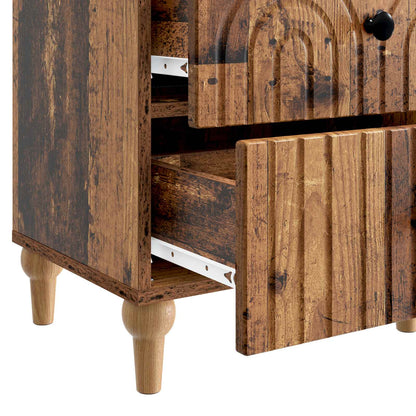 Nachtkastje met lade Oud hout 43 x 34,5 x 48 cm Bewerkt hout