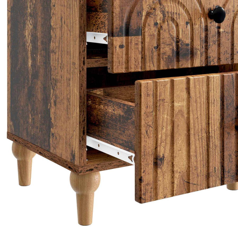 Nachtkastje met lade Oud hout 43 x 34,5 x 48 cm Bewerkt hout