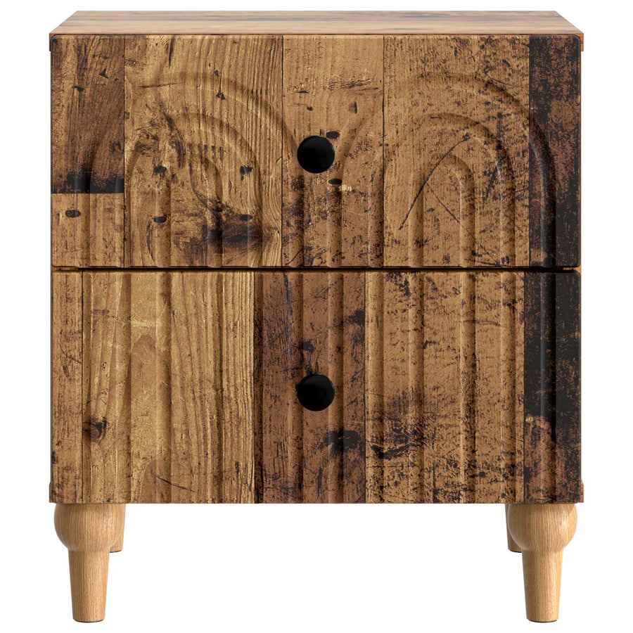 Nachtkastje met lade Oud hout 43 x 34,5 x 48 cm Bewerkt hout