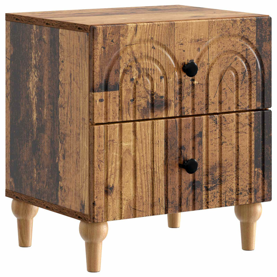 Nachtkastje 2 pcs Oud hout 43 x 34,5 x 48 cm Bewerkt hout