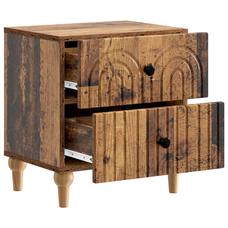 Nachtkastje 2 pcs Oud hout 43 x 34,5 x 48 cm Bewerkt hout