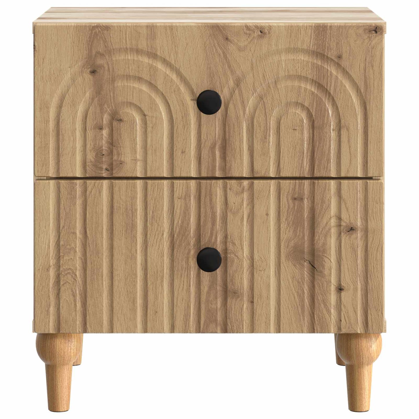 Nachtkastje Artisanaal eiken 43 x 34,5 x 48 cm Bewerkt hout