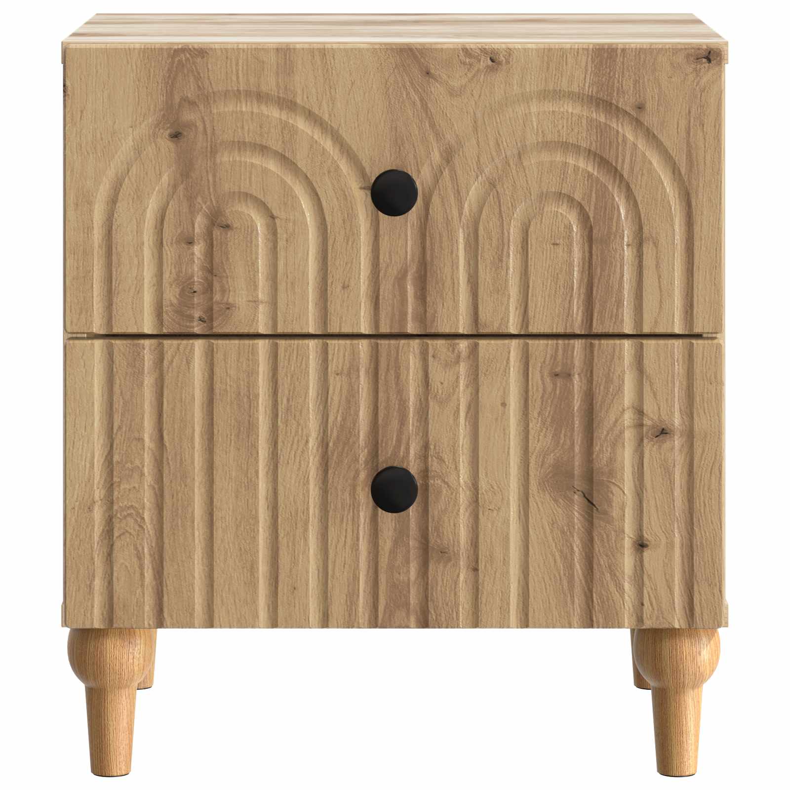 Nachtkastje Artisanaal eiken 43 x 34,5 x 48 cm Bewerkt hout