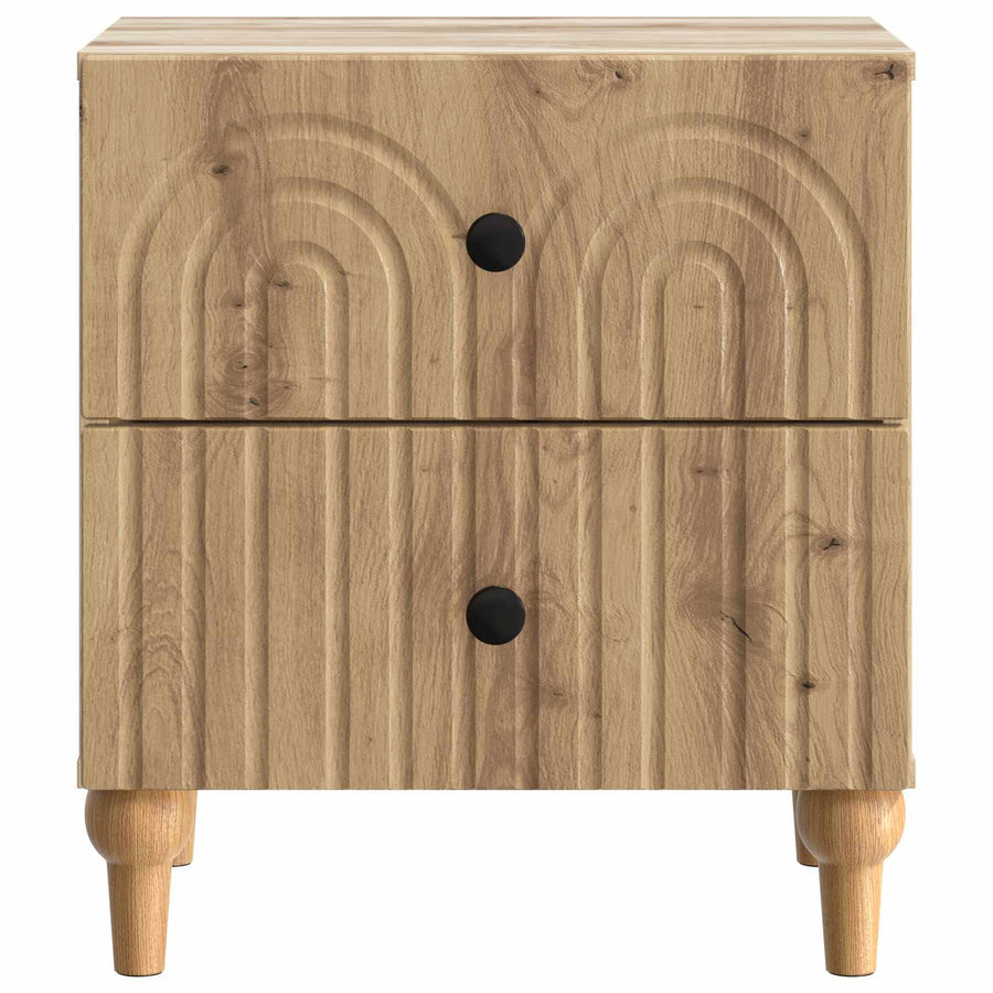 Nachtkastje Artisanaal eiken 43 x 34,5 x 48 cm Bewerkt hout