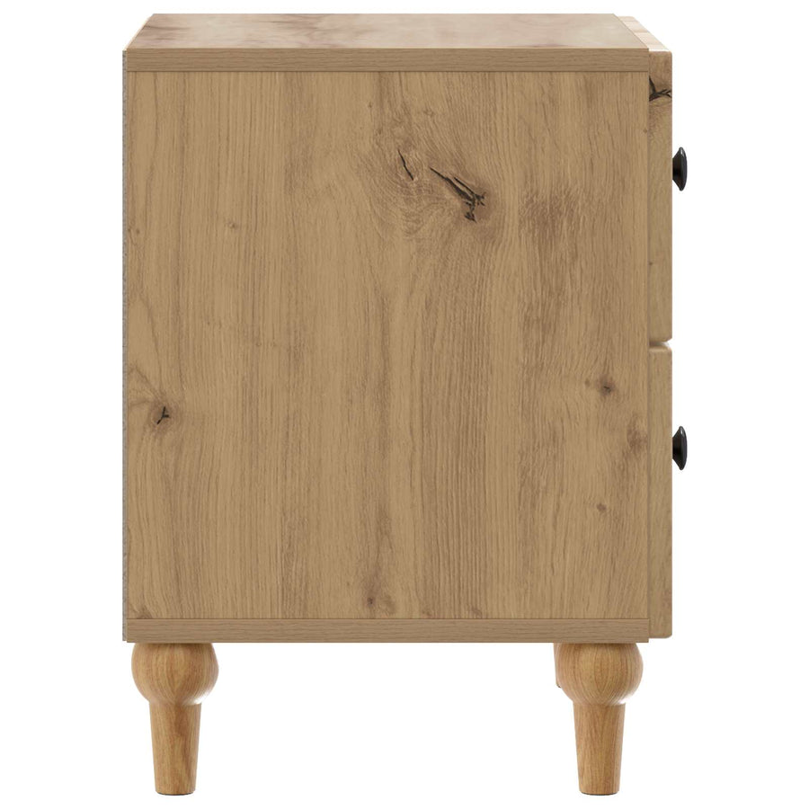 Nachtkastje Artisanaal eiken 43 x 34,5 x 48 cm Bewerkt hout