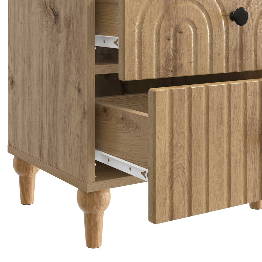 Nachtkastje met lade 2 pcs Artisanaal eiken 43 x 34,5 x 48 cm