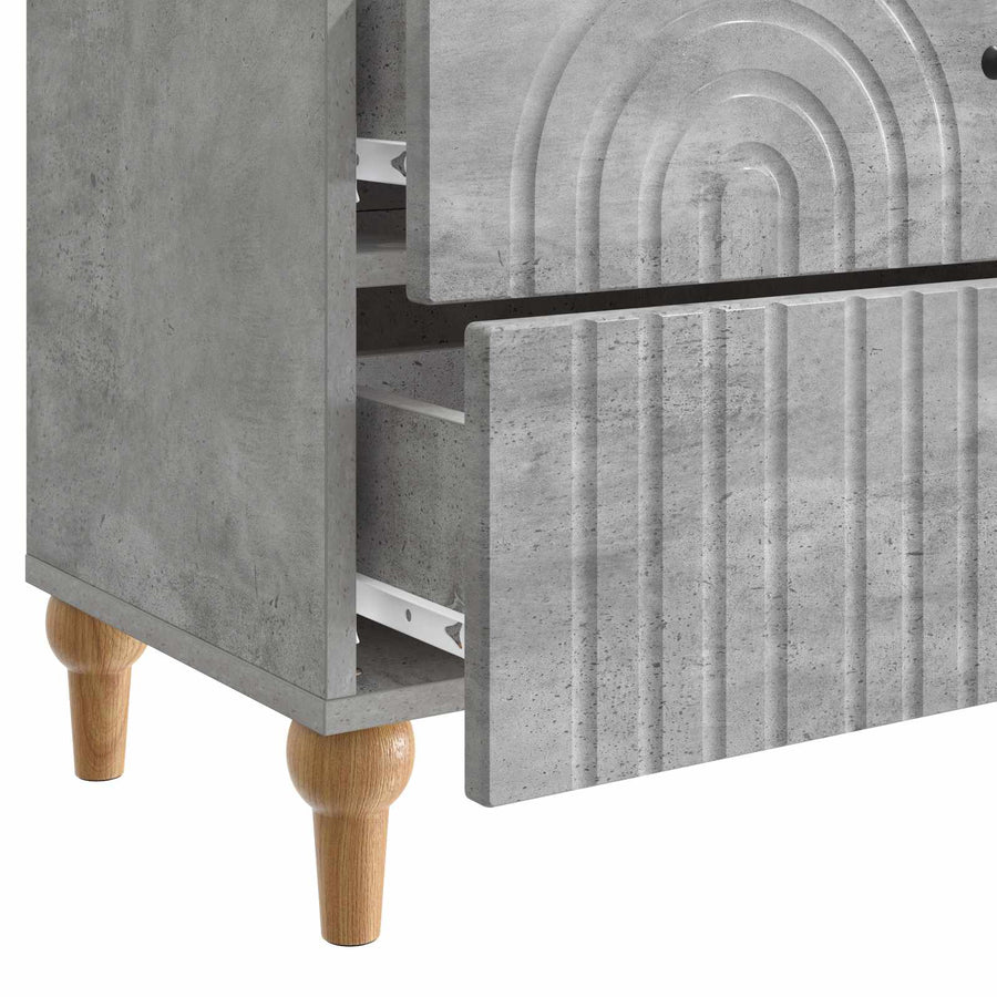 Nachtkastje met lade Betongrijs 62 x 34,5 x 48 cm Bewerkt hout
