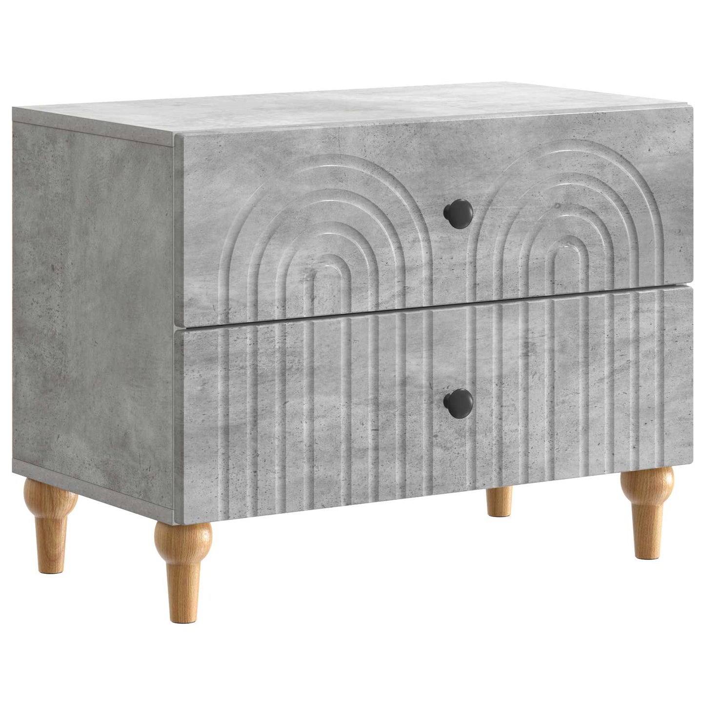 Nachtkastje met lade Betongrijs 62 x 34,5 x 48 cm Bewerkt hout