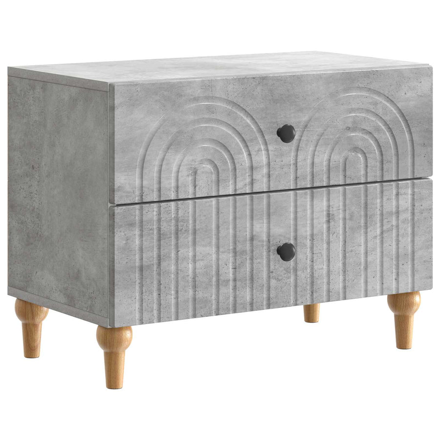 Nachtkastje met lade Betongrijs 62 x 34,5 x 48 cm Bewerkt hout
