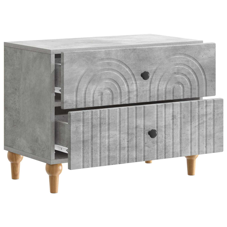 Nachtkastje met lade Betongrijs 62 x 34,5 x 48 cm Bewerkt hout